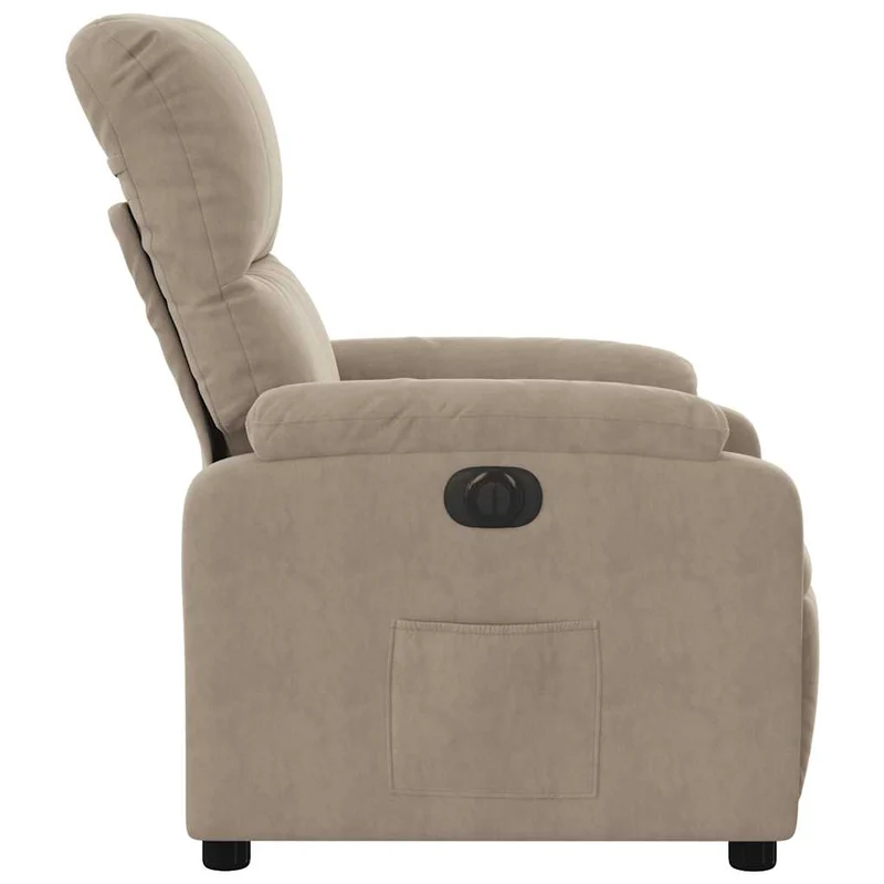Fauteuil relax TV fonction d'inclinaison électrique très confortable en tissu microfibre taupe DEC028588
