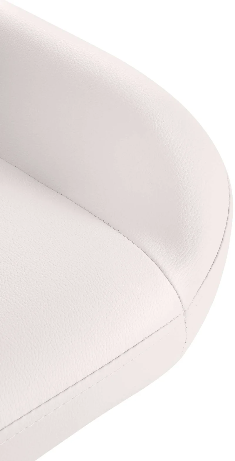 Tabouret de bar x1 avec repose-pieds et dossier bas desig moderne assise en PVC blanc cadre métal doré 10_0006150