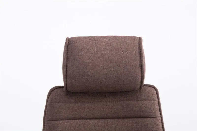 Fauteuil de bureau hauteur réglable pivotant mécanisme de bascule tissu marron et métal chromé 10_0002622