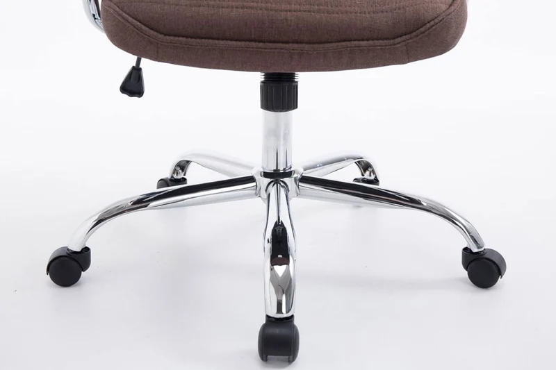 Fauteuil de bureau hauteur réglable pivotant mécanisme de bascule tissu marron et métal chromé 10_0002622