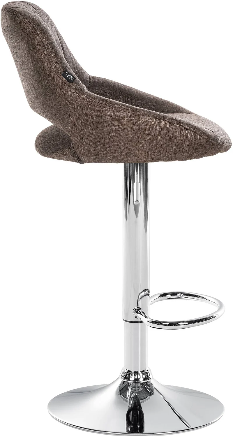 Lot de 2 tabourets de bar avec repose-pieds pivotant et réglable en tissu marron et métal TDB10810