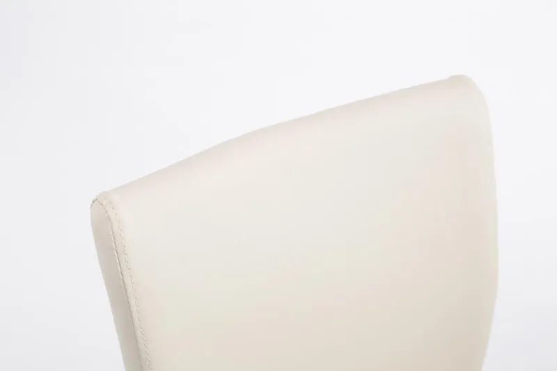 Tabouret de bar chaise haute avec repose-pieds forme trompette design moderne en synthétique crème 10_0000006