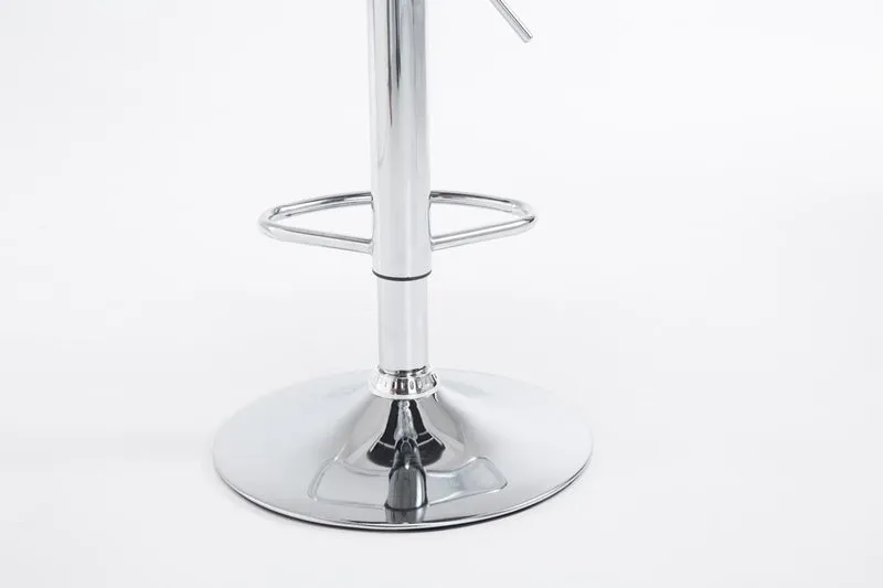 Tabouret de bar chaise haute avec repose-pieds forme trompette design moderne en synthétique crème 10_0000006