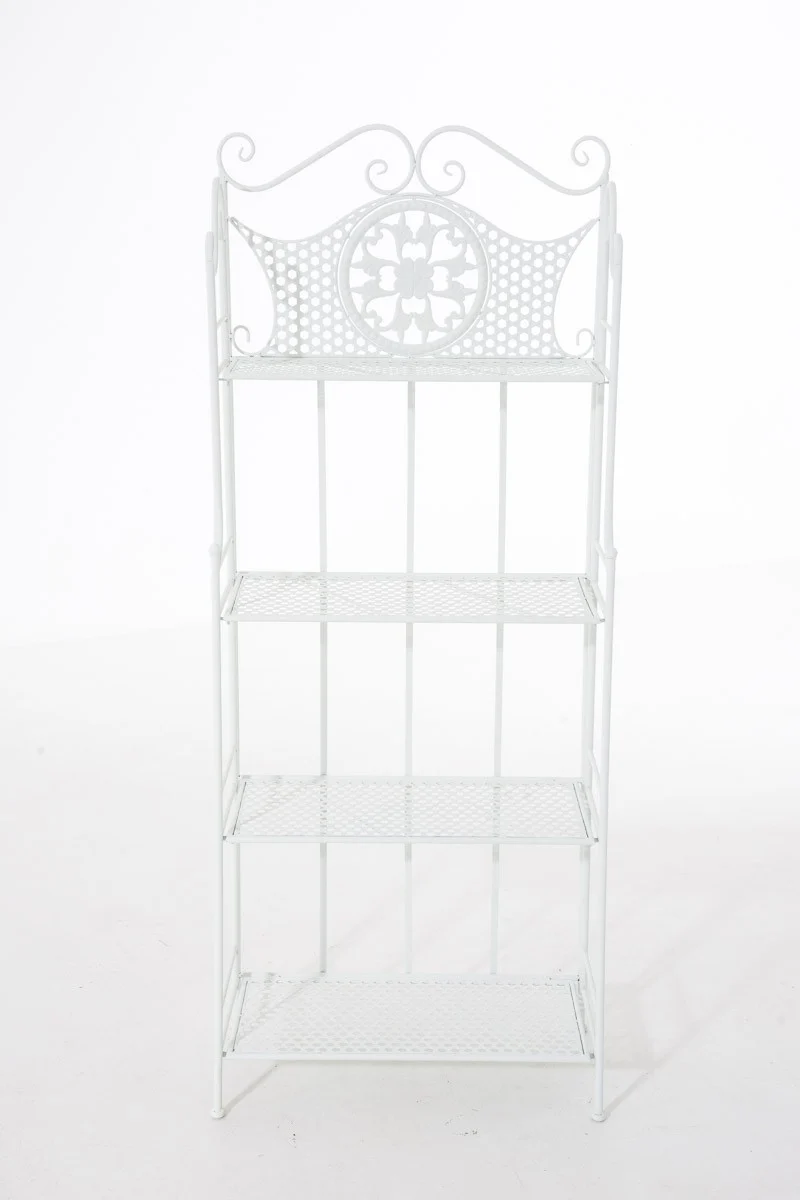 Etagère de rangement plantes 4 niveaux en fer 153x61x33 cm blanc ETA10021