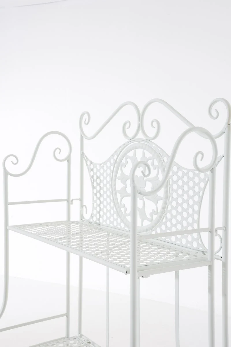 Etagère de rangement plantes 4 niveaux en fer 153x61x33 cm blanc ETA10021