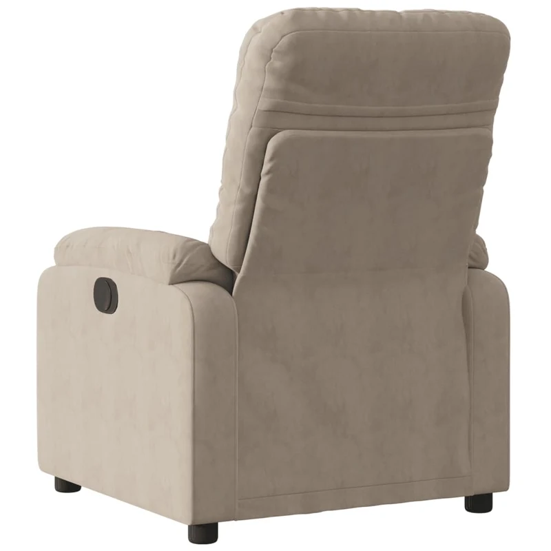 Fauteuil relax TV rembourrage confortable fonction d'inclinaison manuelle en tissu microfibre couleur taupe DEC028206