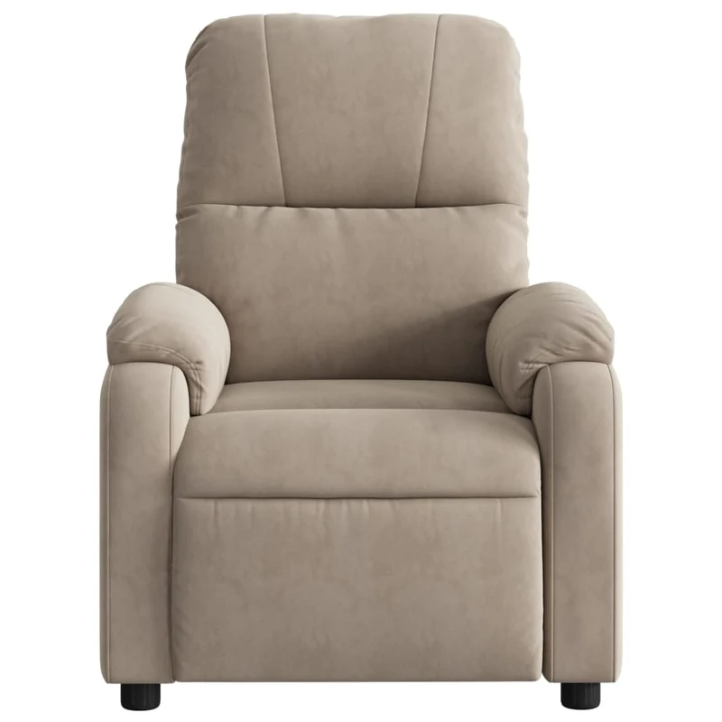 Fauteuil relax TV rembourrage confortable fonction d'inclinaison manuelle en tissu microfibre couleur taupe DEC028206