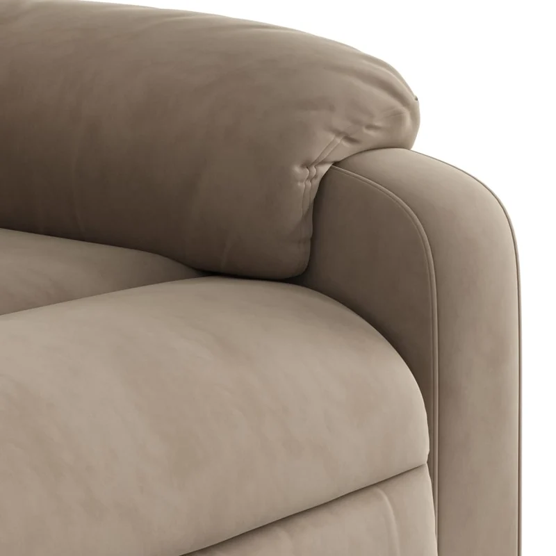 Fauteuil relax TV rembourrage confortable fonction d'inclinaison manuelle en tissu microfibre couleur taupe DEC028206
