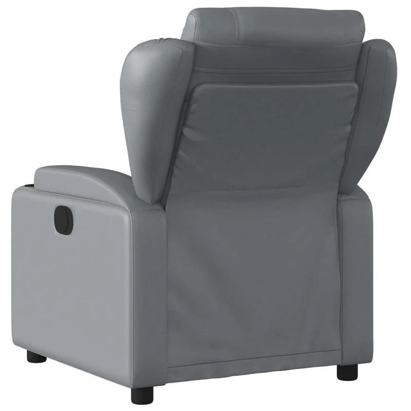 Fauteuil relax TV rembourrage confortable fonction d'inclinaison manuelle en PVC gris DEC027978