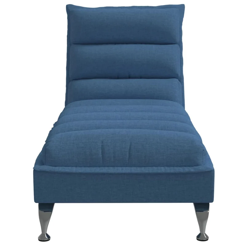 Méridienne chaise longue pour intérieur avec coussins en tissu bleu DEC026062