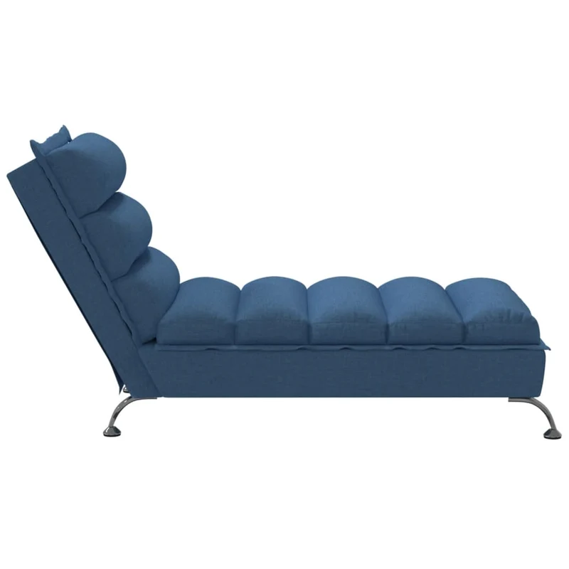 Méridienne chaise longue pour intérieur avec coussins en tissu bleu DEC026062