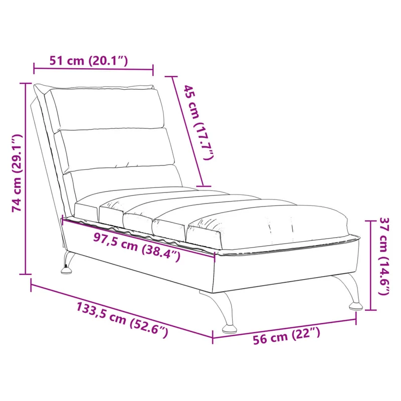 Méridienne chaise longue pour intérieur avec coussins en tissu bleu DEC026062