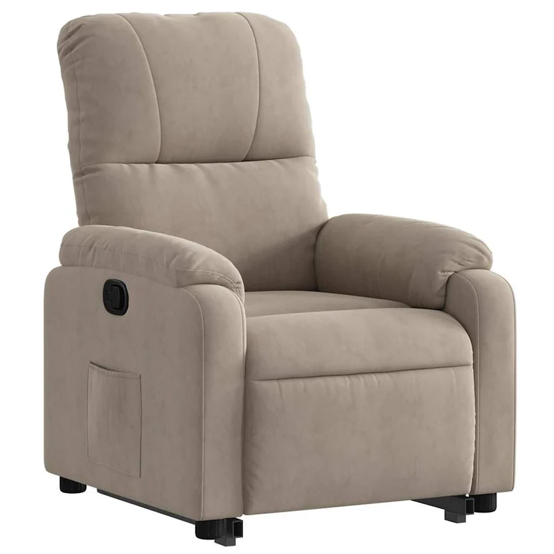 Fauteuil relax TV rembourrage confortable levage électrique en tissu microfibre couleur taupe DEC028205