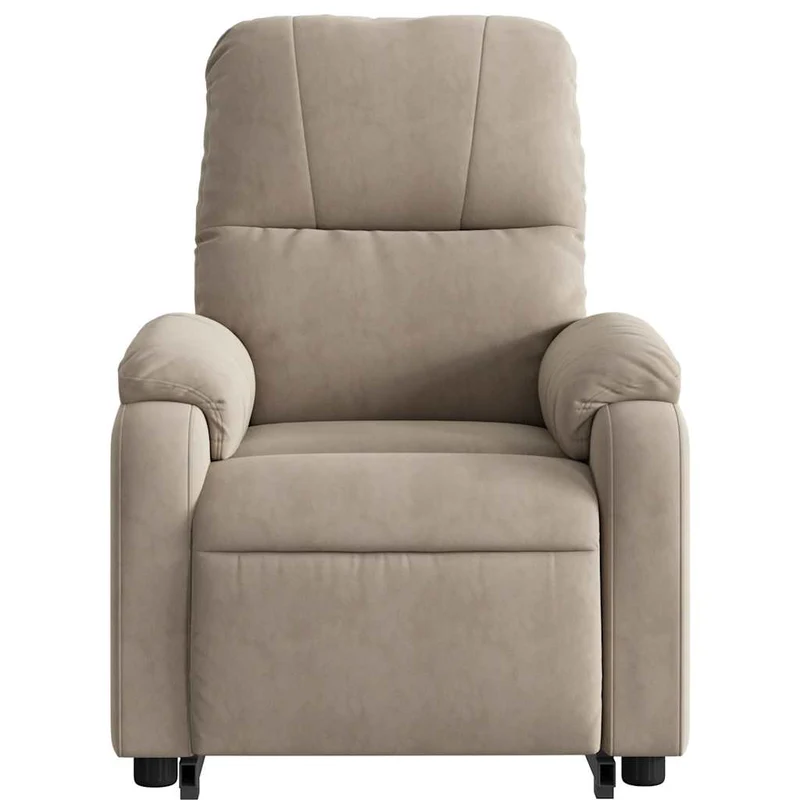 Fauteuil relax TV rembourrage confortable levage électrique en tissu microfibre couleur taupe DEC028205