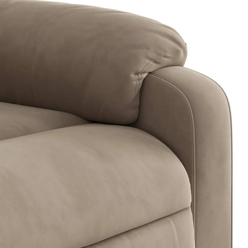Fauteuil relax TV rembourrage confortable levage électrique en tissu microfibre couleur taupe DEC028205