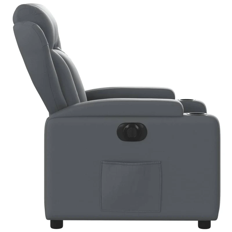 Fauteuil relax TV fonction d'inclinaison électrique très confortable en PVC gris DEC028388