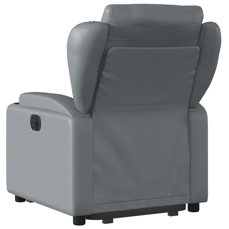 Fauteuil relax TV rembourrage confortable fonction de levage électrique en PVC gris DEC027980