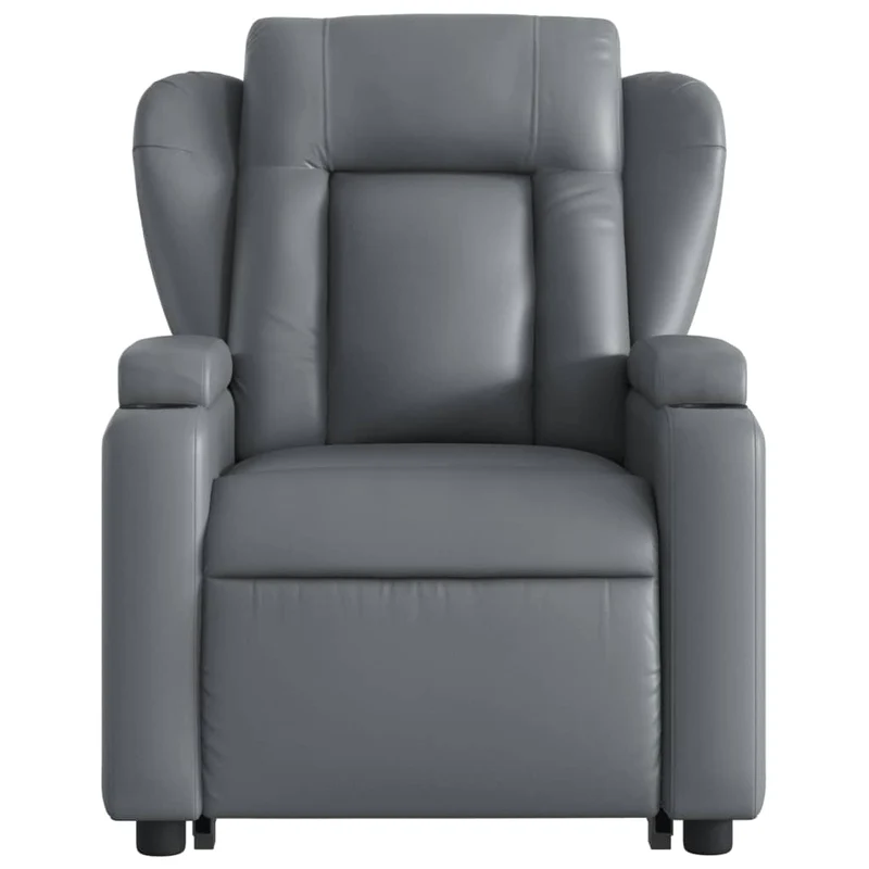 Fauteuil relax TV rembourrage confortable fonction de levage électrique en PVC gris DEC027980
