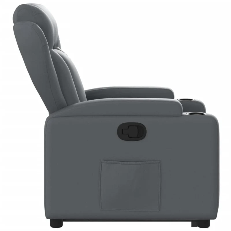 Fauteuil relax TV rembourrage confortable fonction de levage électrique en PVC gris DEC027980