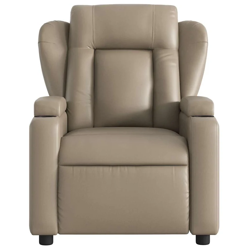 Fauteuil de relaxation TV fonction massage inclinable 6 points de massage en PVC couleur cappuccino DEC026878