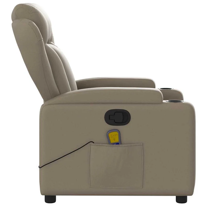 Fauteuil de relaxation TV fonction massage inclinable 6 points de massage en PVC couleur cappuccino DEC026878