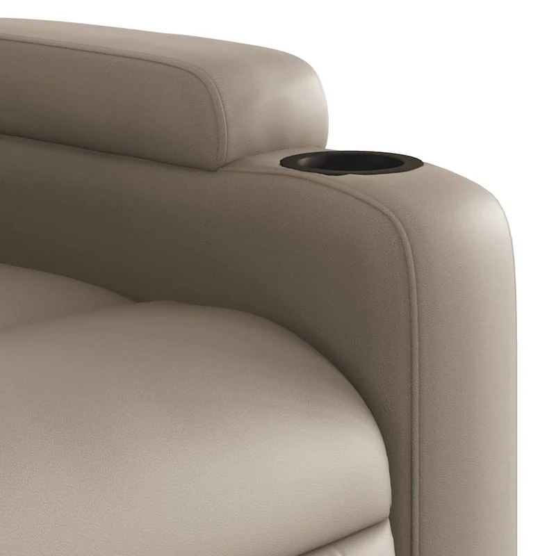 Fauteuil de relaxation TV fonction massage inclinable 6 points de massage en PVC couleur cappuccino DEC026878