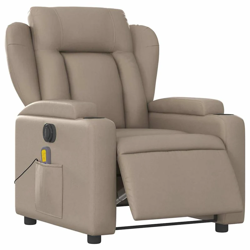 Fauteuil de relaxation TV fonction massage inclinable électrique en PVC couleur cappuccino DEC027132