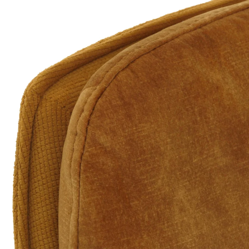 Ensemble de 2 chaises de salle à manger rotative pieds métallique assise en tissu jaune coutures décoratives 04_0006621