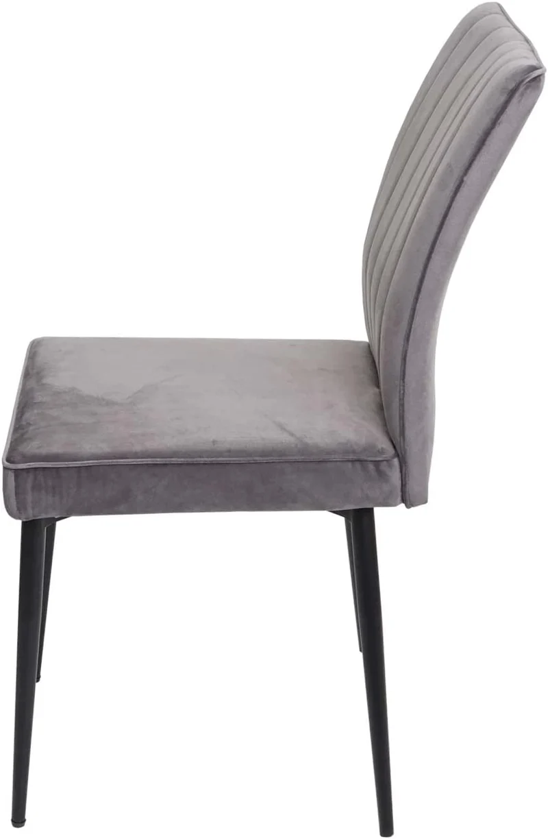 Ensemble de 6 chaises de salle à manger en velours gris foncé pieds en métal CDS04676