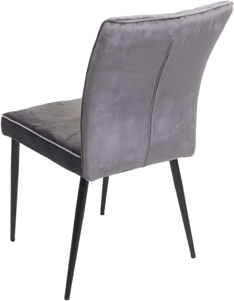 Ensemble de 6 chaises de salle à manger en velours gris foncé pieds en métal CDS04676