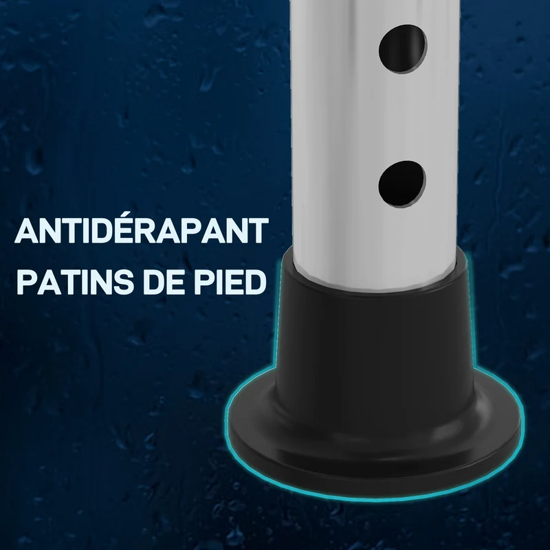 Tabouret de douche pour personnes âgées 50 x 36 x 39,5-56,5 cm antidérapant réglable moderne épuré en aluminium noir 21_0000903