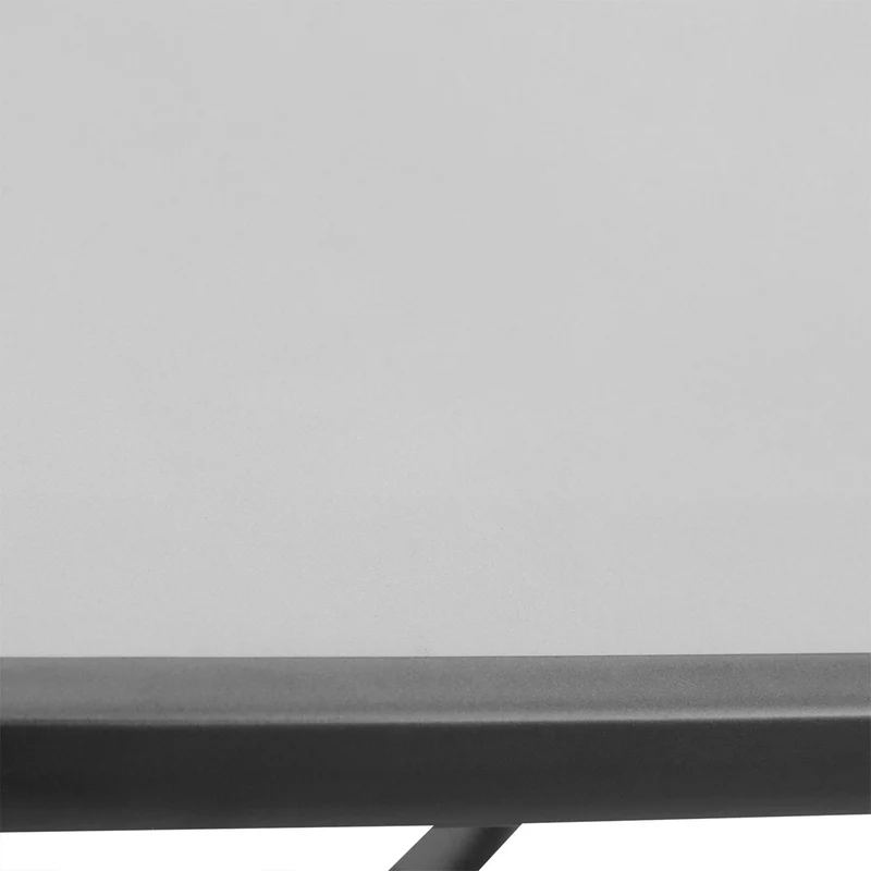 Table bistro carrée jardin 68 x 68 x 84 cm coins arrondis gain de place style contemporain finition mate en métal gris 21_0004557