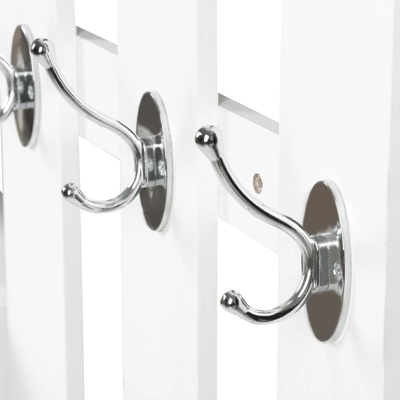 Ensemble meuble d'entrée vestiaire 3 en 1 90 x 24 x 91 cm rangements modulables miroir intégré contemporain en bois blanc 21_0001413
