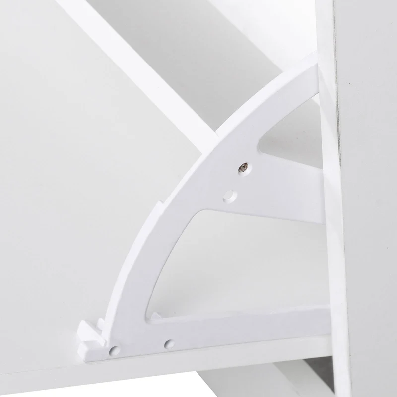 Ensemble meuble d'entrée vestiaire 3 en 1 90 x 24 x 91 cm rangements modulables miroir intégré contemporain en bois blanc 21_0001413