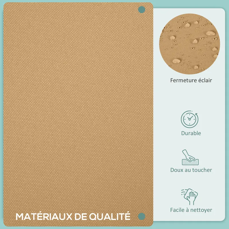 Lot de 14 housses de coussin salon de jardin 65 x 65 x 8 cm zippées moderne assise et dossier épurés en polyester marron 21_0004634
