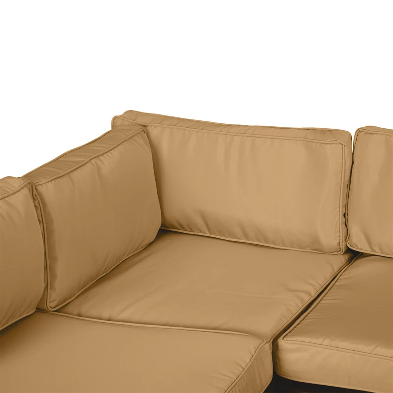 Lot de 14 housses de coussin salon de jardin 65 x 65 x 8 cm zippées moderne assise et dossier épurés en polyester marron 21_0004634
