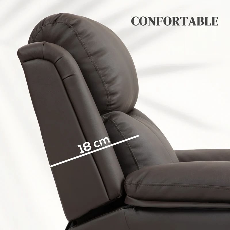 Fauteuil releveur électrique relax 76 x 90 x 105 cm relevage motorisé inclinaison 160° moderne contemporain en PU marron 21_0000878