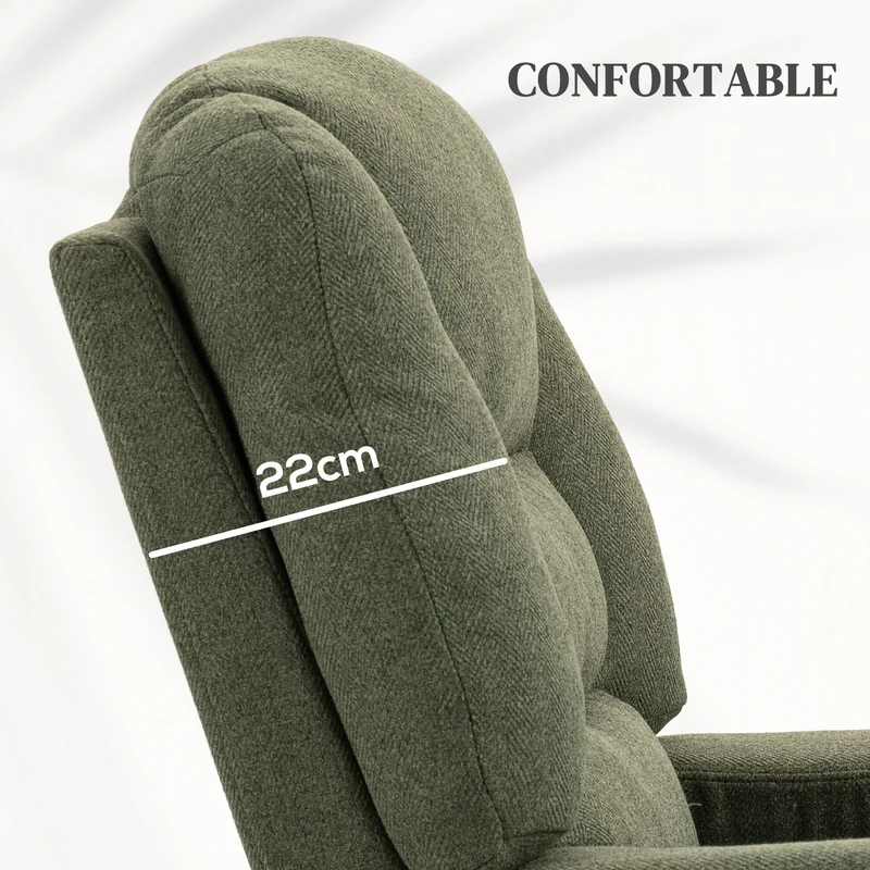 Fauteuil releveur électrique inclinable 89 x 90 x 102 cm massage chauffant assise ergonomique moderne en polyester vert 21_0000907