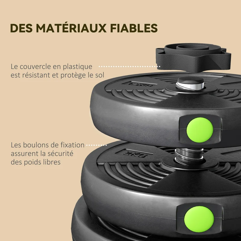Ensemble d'haltères 2 en 1 barre et haltères salon 105 x 20 x 20 cm réglable 30 kg antidérapant moderne en acier noir 21_0006838