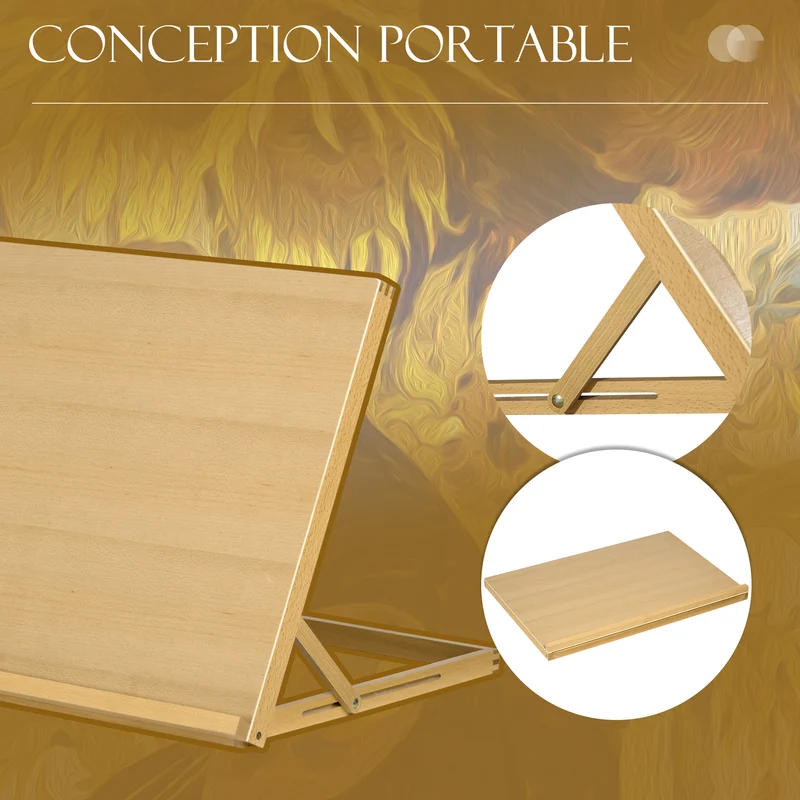 Chevalet de table formats a2 76 x 51 x 51 cm inclinable pliable artiste épuré contemporain en bois de hêtre naturel 21_0006111