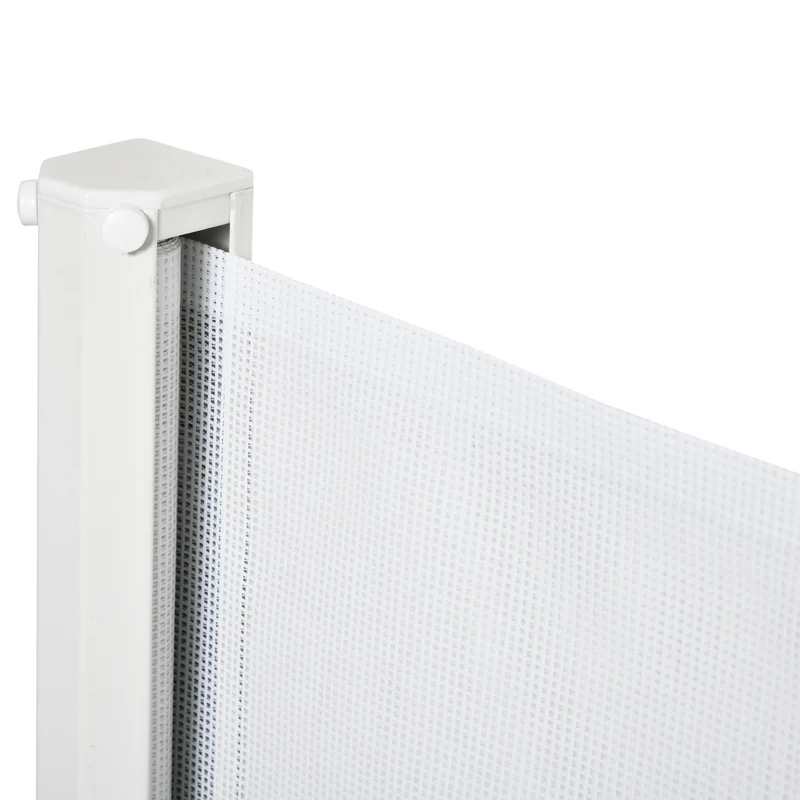Lot de 2 barrières de sécurité rétractables pratiques pour escaliers 115 x 83 cm avec poignée moderne en textilène blanc 21_0007502