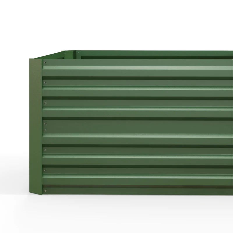 Carré potager rectangulaire jardin 180 x 90 x 59 cm antirouille montage rapide moderne épuré en acier galvanisé vert 21_0004281