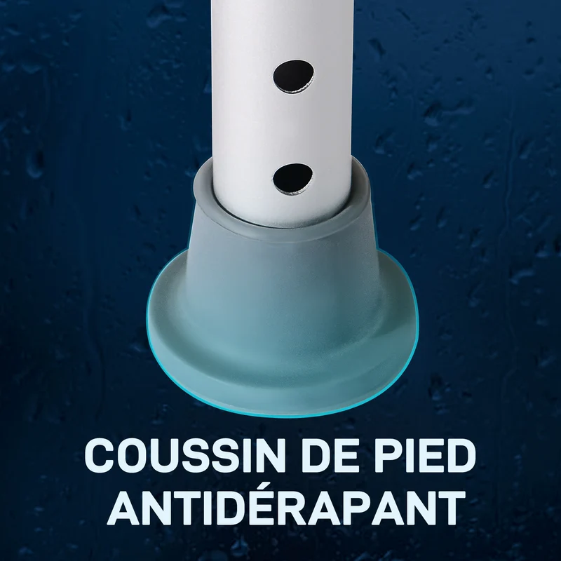Tabouret de douche pour mobilité réduite 50 x 36 x 39,5-56,5 cm réglable antidérapant épuré en alliage d'aluminium blanc 21_0000927