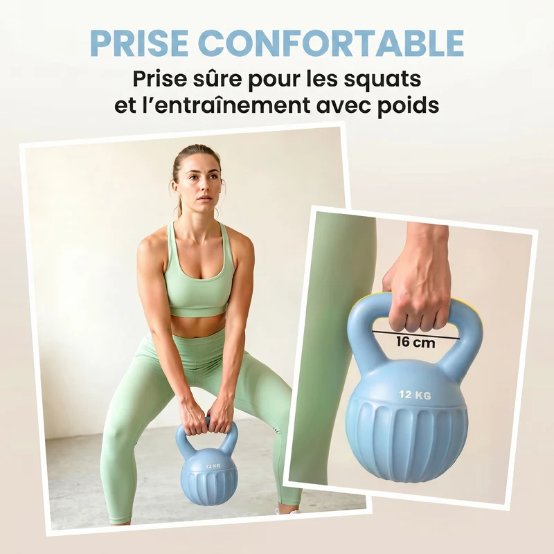 Poids russe musculation 23 x 23 x 30 cm prise antidérapante base stable idéal entraînement salon moderne en PP bleu 21_0006898