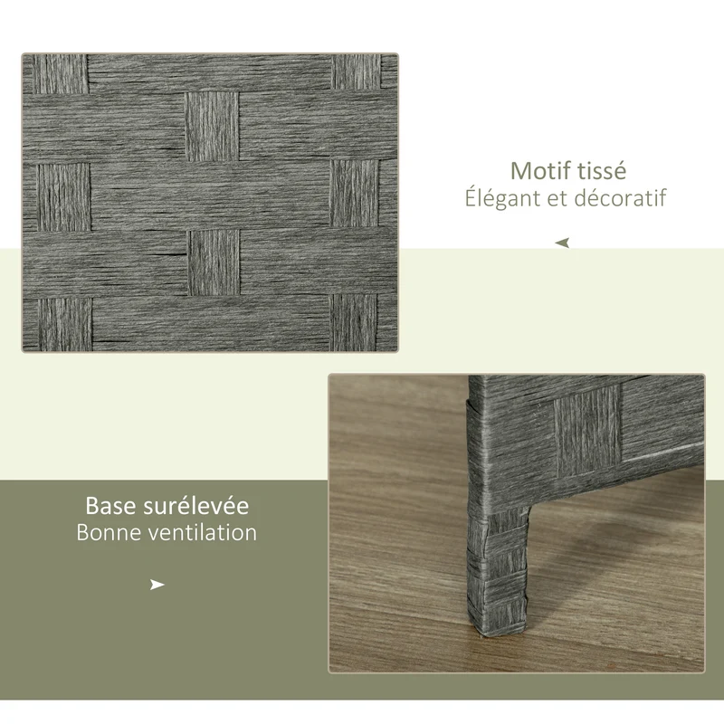 Paravent intérieur 4 panneaux 159.5 x 169.5 x 1.6 cm pliable autoportant intimité rustique scandinave en bois gris 21_0001248