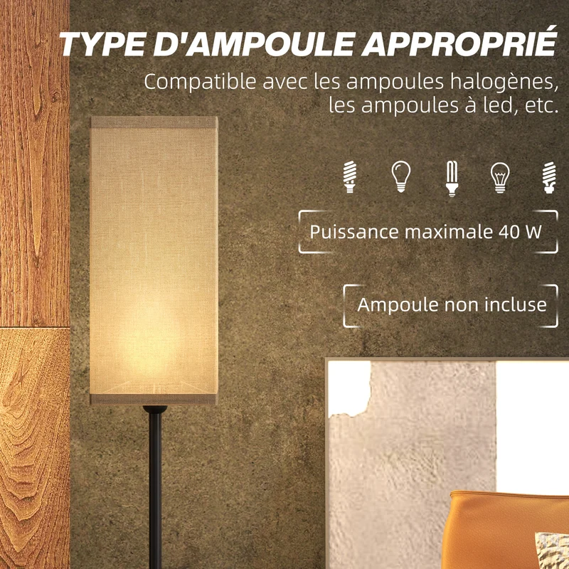 Lampadaire sur pied salon 25 x 161 cm abat-jour large diffusant interrupteur à pied moderne minimaliste en métal noir 21_0007036