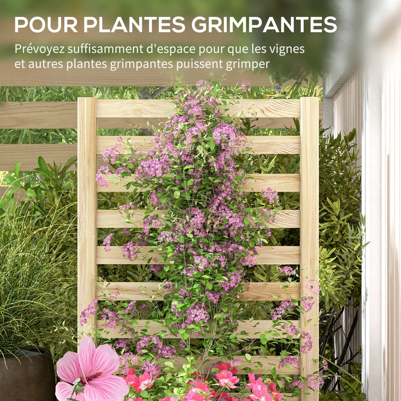 Jardinière treillis bac 115 x 60 x 110 cm résistante intempéries culture légumes balcon style rustique en bois naturel 21_0004316
