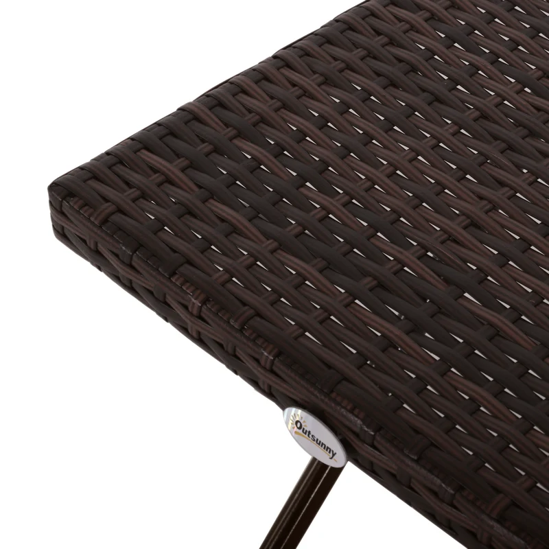 Table basse pliable carrée 40 x 40 x 40 cm gain de place pliage rapide tendance salon jardin en résine tressée marron 21_0006041
