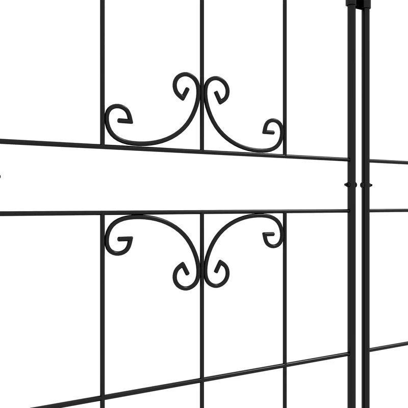Lot de 2 treillis jardin pour plantes grimpantes 50 x 181 x 26 cm résistant aux intempéries contemporain en acier noir 21_0005427