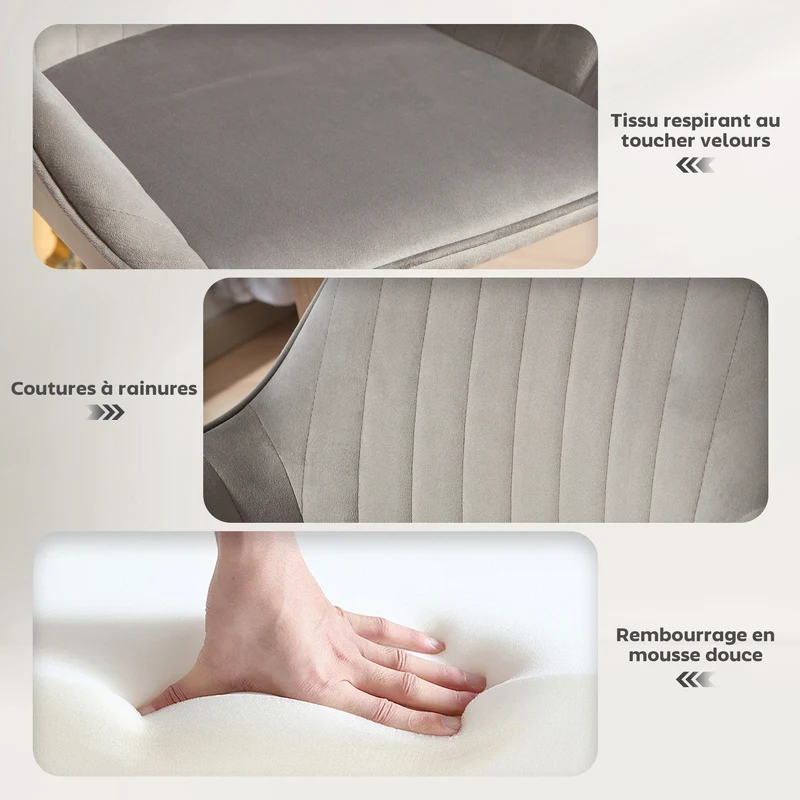 Lot de 2 tabourets de bar 50.5 x 50 x 87-107 cm pivotant 360° dossier rembourré contemporain moderne en polyester gris 21_0003327